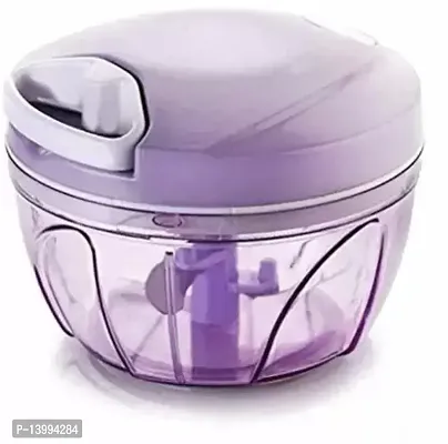 2 in 1 Polypropylene 500ML Handy and Compact Chopper with 3 Blades for Effortlessly Chopping Vegetables and Fruits for Your Kitchen and a Whisker (Purple) (1 Chopper) (500 ml) (3 Blades)