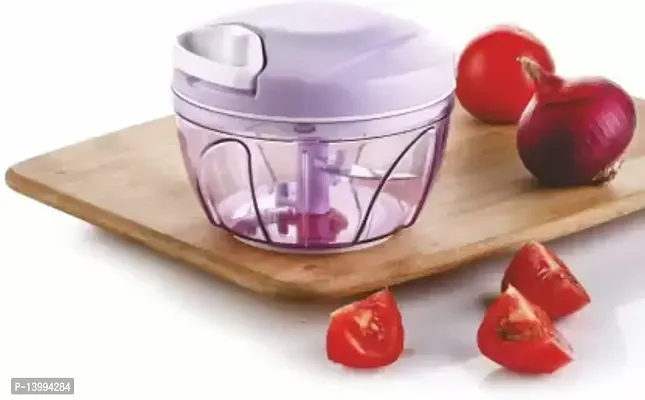 2 in 1 Polypropylene 500ML Handy and Compact Chopper with 3 Blades for Effortlessly Chopping Vegetables and Fruits for Your Kitchen and a Whisker (Purple) (1 Chopper) (500 ml) (3 Blades)-thumb2