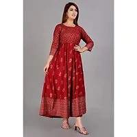 Resarupraj Women's Rayon Printed Anarkali Long Kurta-thumb1