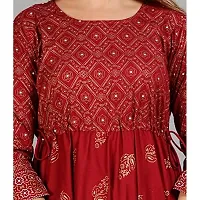 Resarupraj Women's Rayon Printed Anarkali Long Kurta-thumb3