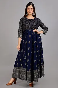 Resarupraj Women's Rayon Printed Anarkali Long Kurta-thumb1