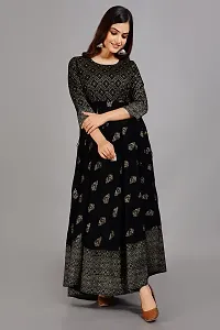 Resarupraj Women's Rayon Printed Anarkali Long Kurta-thumb1