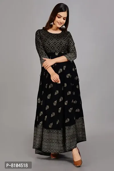 Resarupraj Women's Rayon Printed Anarkali Long Kurta-thumb2