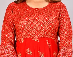 Resarupraj Women's Rayon Printed Anarkali Long Kurta-thumb4