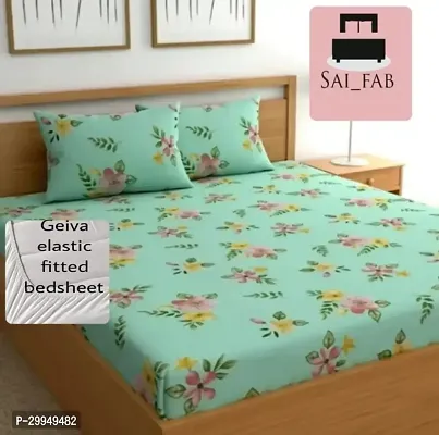 Stylish Glace Cotton Fitted(elastic) 1 Bedcover + 2 Pillowcovers-thumb0