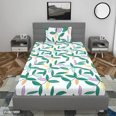 Comfortable Glace Cotton Printed Single Bedsheet With One Pillow Cover