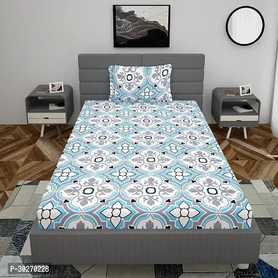 Comfortable Glace Cotton Printed Single Bedsheet With One Pillow Cover