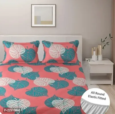 Sai fab Elastic fitted bedsheet with 2 pillow cover-thumb0