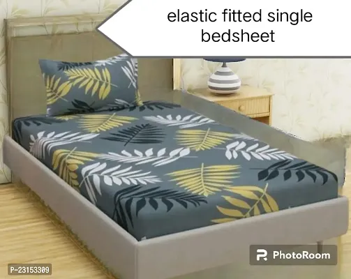 Single fully Elastic fitted bedsheet with 1 pillow cover