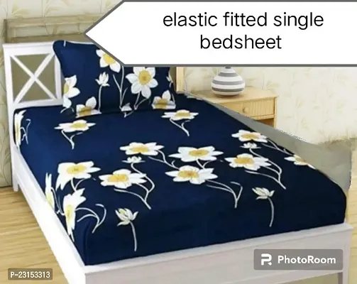 Single fully Elastic fitted bedsheet with 1 pillow cover