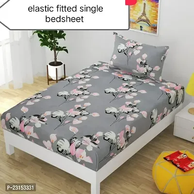 Single fully Elastic fitted bedsheet with 1 pillow cover-thumb0