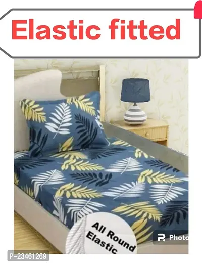 Single fully Elastic fitted bedsheet with 1 pillow cover-thumb0