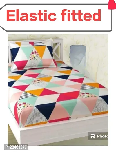 Single fully Elastic fitted bedsheet with 1 pillow cover