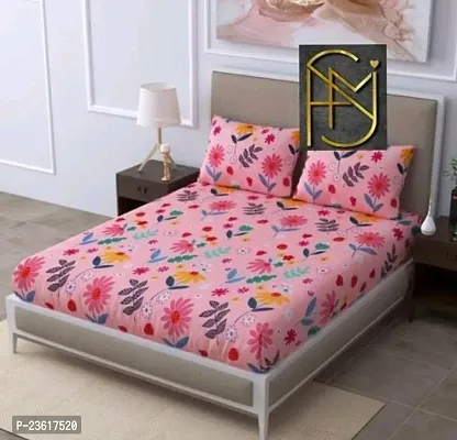 MM Double  Elastic fitted bedsheet with 2 pillow cover