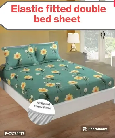 LAVIS Double Elastic fitted bedsheet with 1 pillow cover