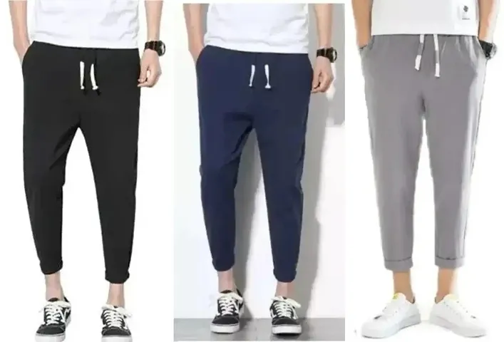 Comfortable Polycotton Regular Track Pants For Men 