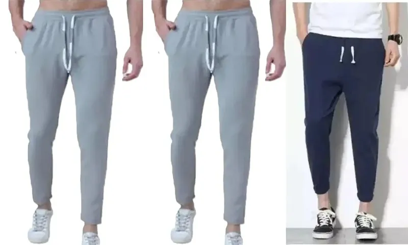 Stylish Polycotton Regular Track Pants For Men Pack Of 3