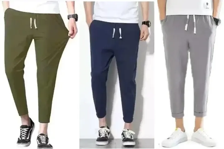 Comfortable Polycotton Regular Track Pants For Men 