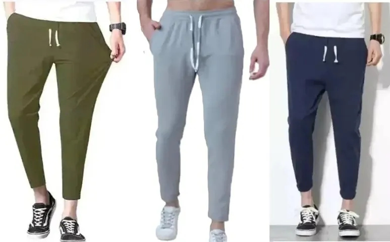 Comfortable Polycotton Regular Track Pants For Men 