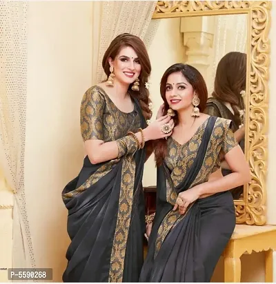 grey art silk saree with designer blouse