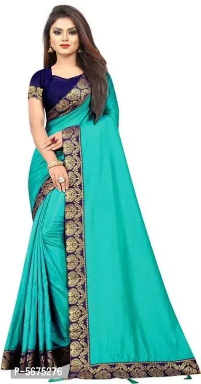 Beautiful Art Silk Jacquard Lace border Saree with Blouse piece-thumb0