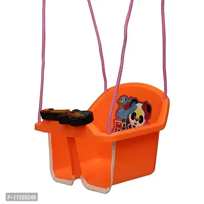 MADE IN INDIA BABY JHULA/ SWING WITH GUITAR MUSIC FOR 6 MONTH ABOVE KIDS. BEST QUALITY JHULA WITH HIGH QUALITY ROPE. ORANGE-thumb2