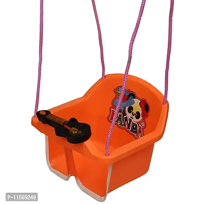 MADE IN INDIA BABY JHULA/ SWING WITH GUITAR MUSIC FOR 6 MONTH ABOVE KIDS. BEST QUALITY JHULA WITH HIGH QUALITY ROPE. ORANGE-thumb3