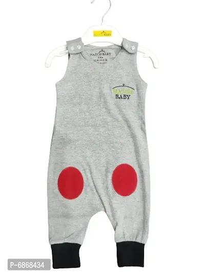 Hatch Baby grey Color Sleeveless Unisex Rompers/Sleep Suits for Baby Boys and Girls