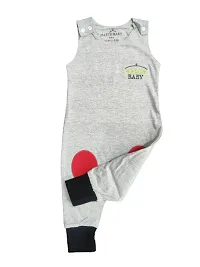 Hatch Baby grey Color Sleeveless Unisex Rompers/Sleep Suits for Baby Boys and Girls-thumb2