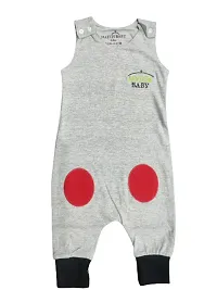 Hatch Baby grey Color Sleeveless Unisex Rompers/Sleep Suits for Baby Boys and Girls-thumb3
