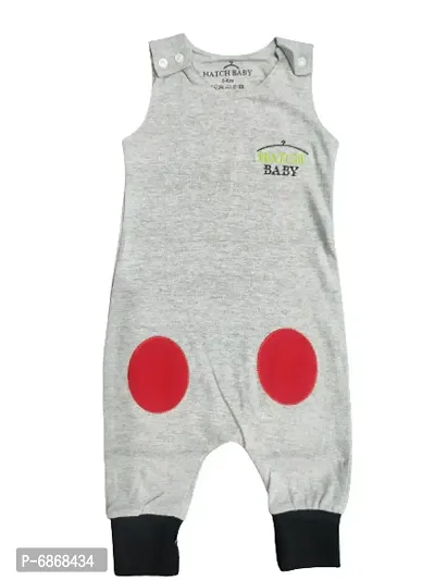 Hatch Baby grey Color Sleeveless Unisex Rompers/Sleep Suits for Baby Boys and Girls-thumb4