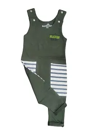 Hatch Baby Olive green Color Sleeveless Unisex Rompers/Sleep Suits for Baby Boys and Girls-thumb1
