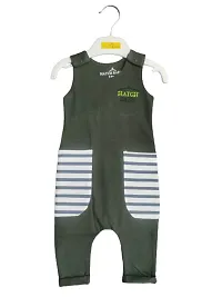 Hatch Baby Olive green Color Sleeveless Unisex Rompers/Sleep Suits for Baby Boys and Girls-thumb2