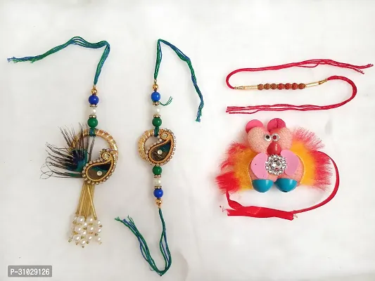 Brother and Sister Pair Rakhi Combo For Kids