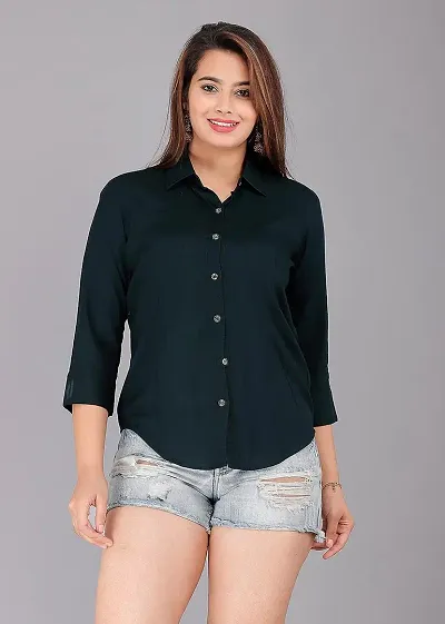 Classic Rayon Solid Shirts for Women