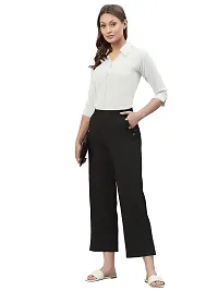 Women Regular Fit Solid V Collered Casual Shirt-thumb1