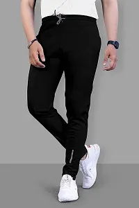 Men's Slim Fit Solid Lycra Blend Full Elastic Sport Wear Running Gym Stretchable Jogger Track Pant-thumb3