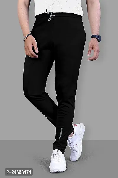 Men's Slim Fit Solid Lycra Blend Full Elastic Sport Wear Running Gym Stretchable Jogger Track Pant-thumb4