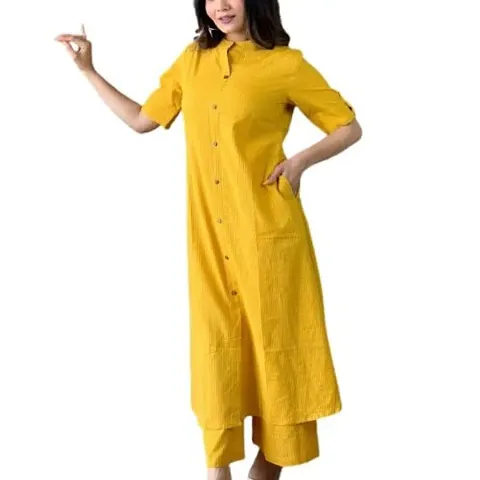 Fancy Cotton Solid Kurta Bottom Set