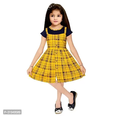 Stylish Cotton Checked Dress for Kid Girl-thumb0