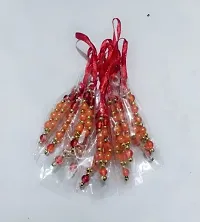 Orange  Red Mala Garland For God Idols /Moti Mala For Lord(Set of 12,2 Inch Each)-thumb1