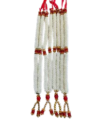 Handmade Moti Mala Artificial Multicolor Pearl Garland/Moti Mala Mala Haar for God Idol(Set of 6, 8Inch Each)-thumb1