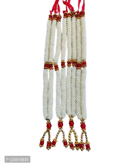 Handmade Moti Mala Artificial Multicolor Pearl Garland/Moti Mala Mala Haar for God Idol(Set of 6, 8Inch Each)-thumb2