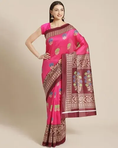 New Beautiful Bhagalpuri Art Silk Printed Sarees with Blouse Piece