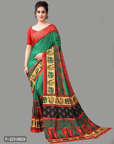 Elegant Maroon Crepe Saree with Blouse piece For Women