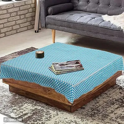 Furnishing Hut Luxurious Attractive Dot Design Chenille Velvet 4 Seater Center Table Cover -54x54 inch (Aqua)-thumb0