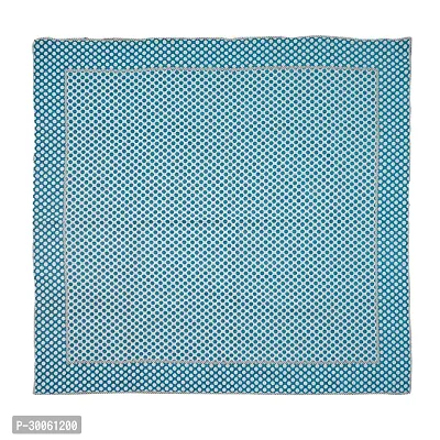 Furnishing Hut Luxurious Attractive Dot Design Chenille Velvet 4 Seater Center Table Cover -54x54 inch (Aqua)-thumb2