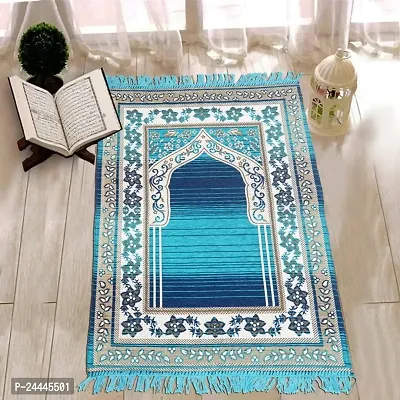 Furnishing Hut Velvet Handcrafted Muslim Islamic Prayer Mat/Janamaz Mat, Chenille Look, Soft, Foldable (Pack Of 1 )-thumb0