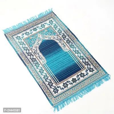 Furnishing Hut Velvet Handcrafted Muslim Islamic Prayer Mat/Janamaz Mat, Chenille Look, Soft, Foldable (Pack Of 1 )-thumb2