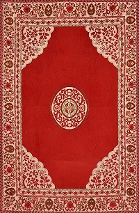 FURNISHING HUT Luxurious Attractive Floral Design Chenille Velvet 4 Seater Center Table Cover Red,36x54 inch-thumb3